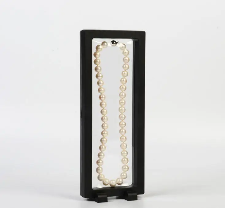 100pcs Jewelry Display Framed White/Black Elastic Membrane Floating Jewellery Storage Case Necklace Pendant Stand Holder SN1411