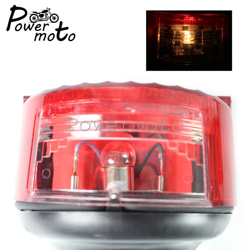 Red Round Taillight License Plate Light Rear Brake Lamp For MZ ETZ150 ETZ250 ETZ251 ETZ301 Simson SR50 S51 SUZUKI TS125 150 250