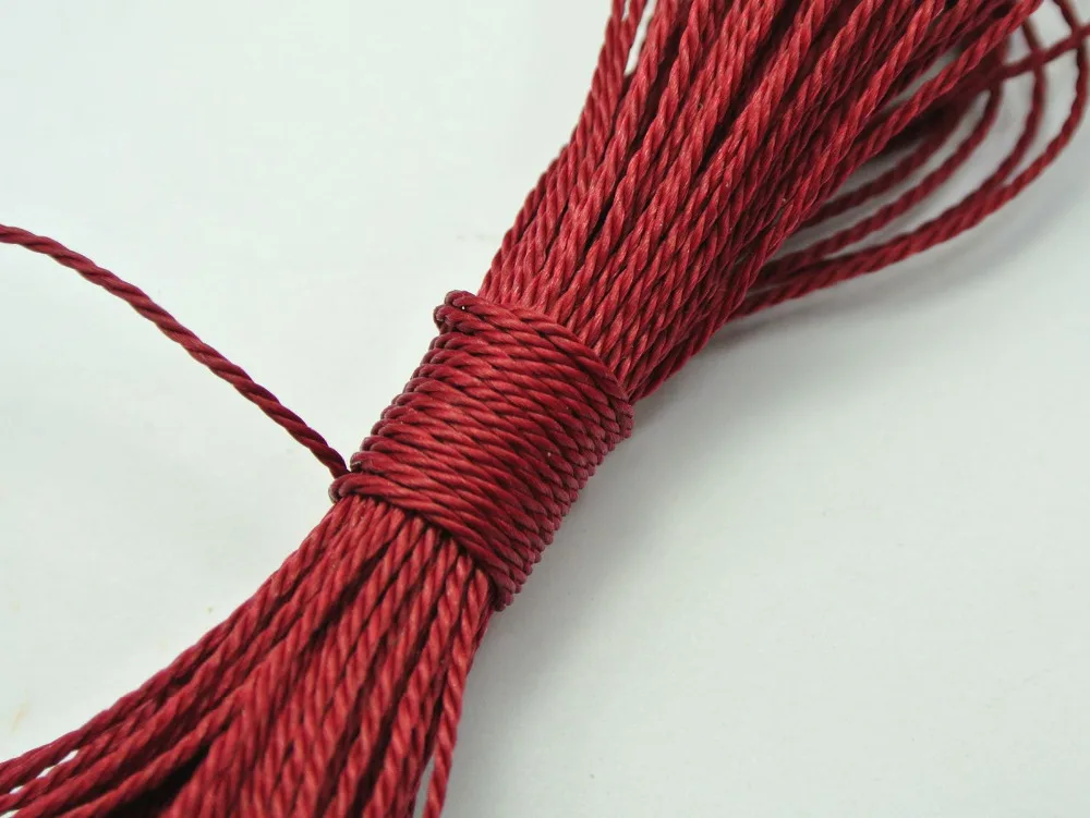 

50 Meters Burgundy Waxed Polyester Twisted Cord String Thread Line 1mm