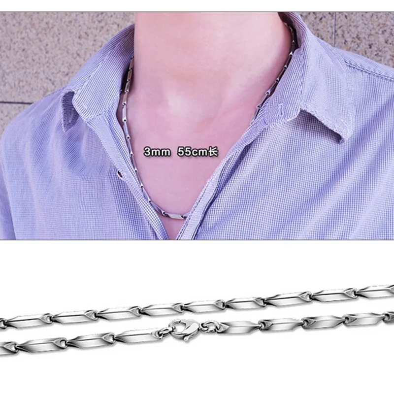 3mm 20-24inch Mens Boys Girls Tone Link Necklace Stainless Steel Chain Gift Wholesale Price All Match