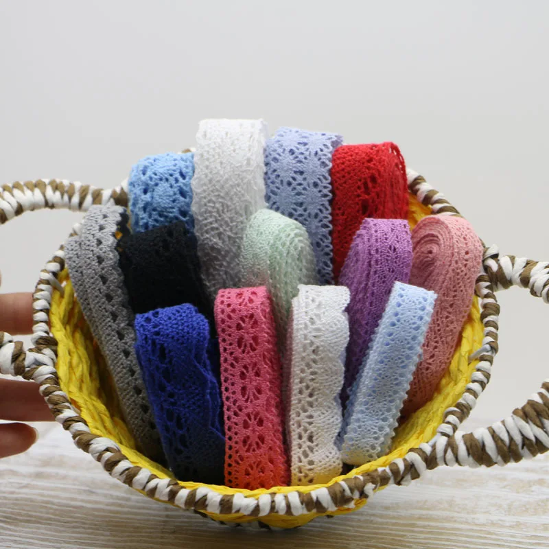 1-3cm Random delivery mixed color pure cotton water soluble lace DIY garment accessories material cotton lace