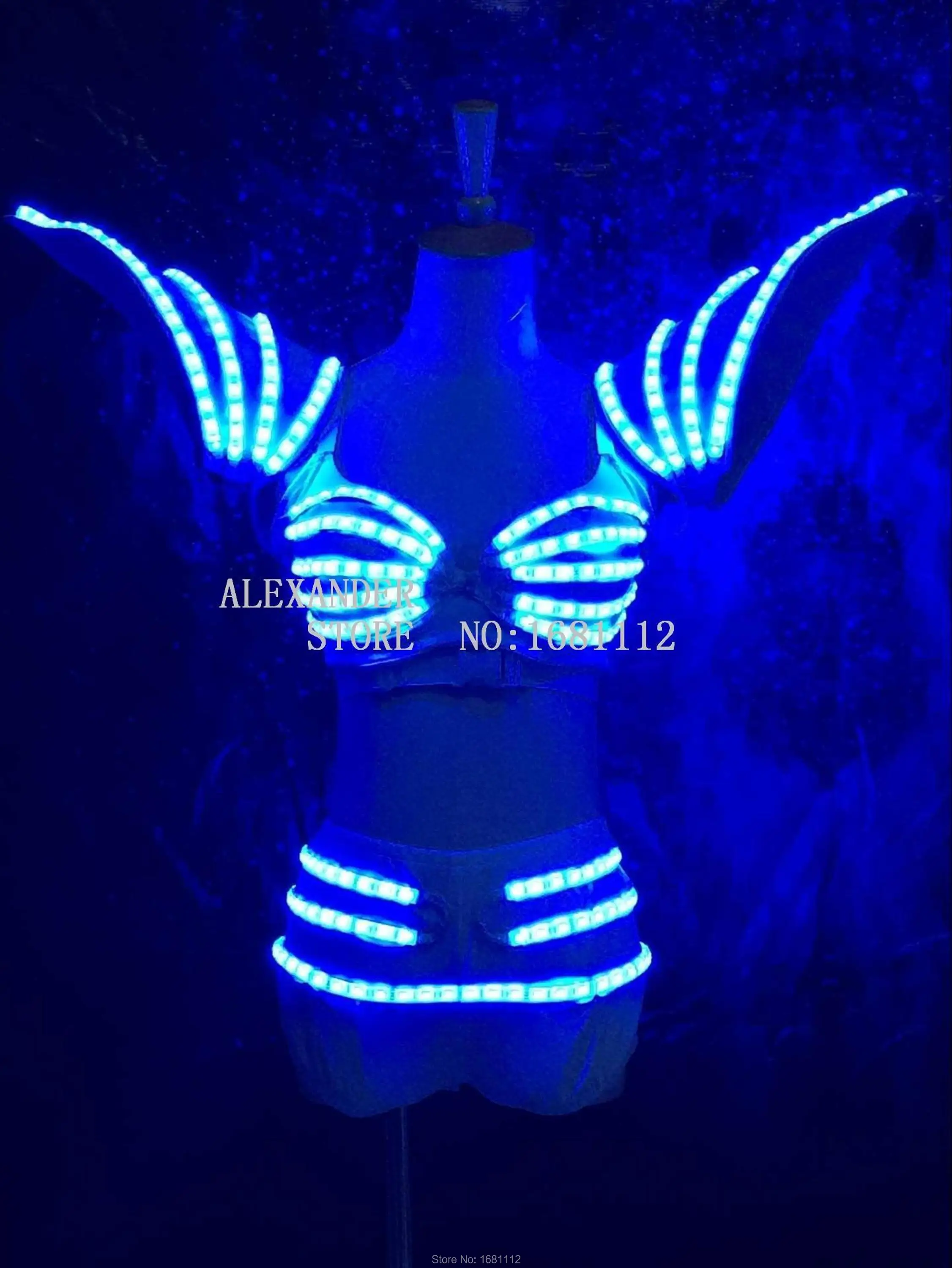 RGB Luminous Costume/ Woman Luminous Costume /LED Ballet Costume Party/Ladies Bra Luminous Shorts