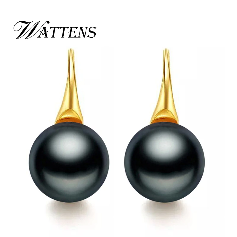 WATTENS Fashion Natural Freshwater Pearl stud Earrings Women,Purple White pearl Earrings, jewelry wedding/Office accessories