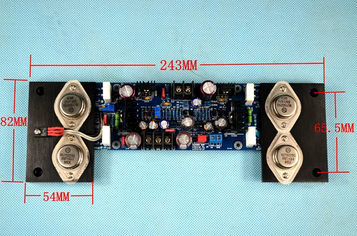 MJ01 Fever level DIY Gold seal AM-80 KSA50 circuit MJ15024 MJ15025 HiFi amplifier board AB class 180W + 180W