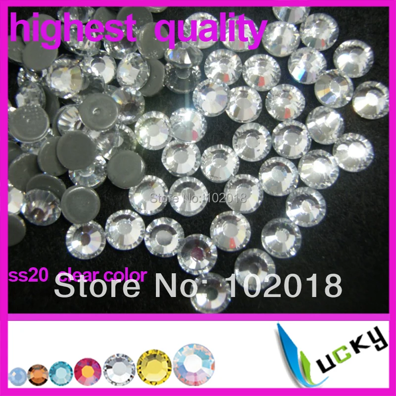 Top kwaliteit platte ruggen hotfix strass! Kristalheldere kleur ss3 ss4 ss6 ss8 ss12 ss10 ss16 ss20 ss30 ss34 ss40 ss50 beschikbaar