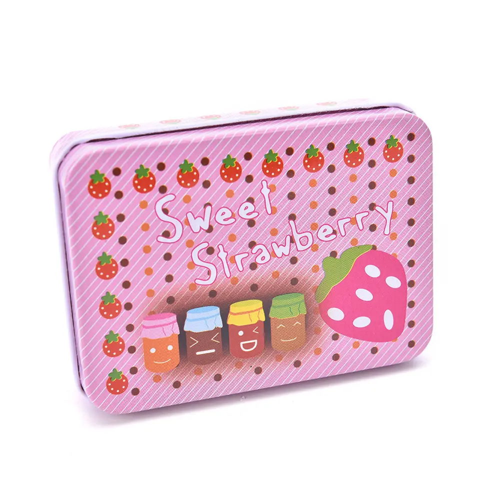 1PCS Mini Vintage Storage Tin Coin Bag Jewelry Box Lovely Print Girls Gifts Desk Storage Holder Cosmetic Stationery Organizer