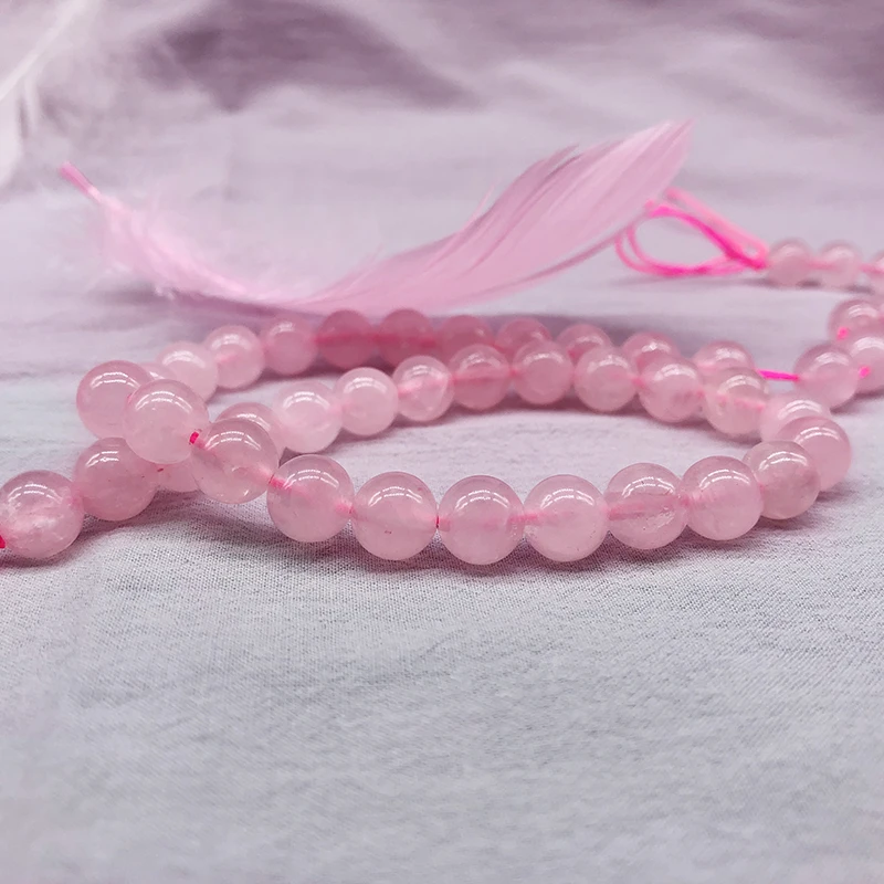 Wholesale Natural Rose Crystal Pink Quartz Stone Round Beads For Jewelry Making DIY Bracelet Necklace 4/6/8/10/12 mm Strand 15\'\'