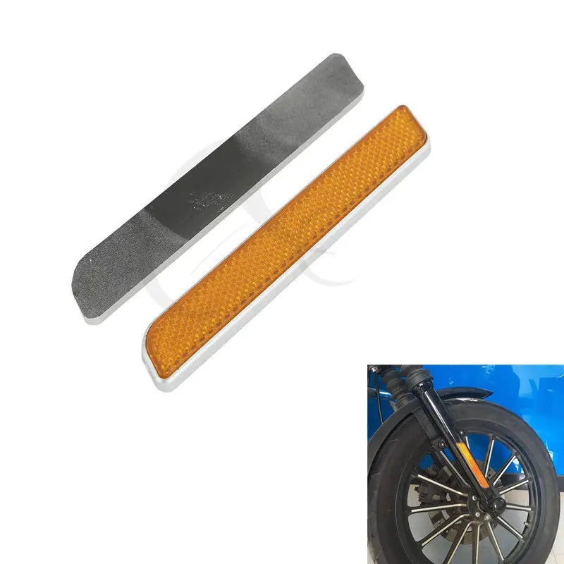 Motorcycle Orange Front Fork Leg Reflectors For Harley Touring lower legs sliders Softail Dyna Sportster Fatboy Road Glide