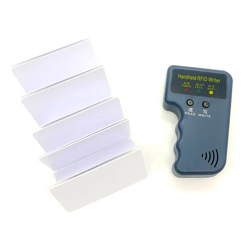 Draagbare 125Khz Em4100 Tk4100 Rfid Kopieerapparaat Schrijver Duplicator Programmeur Lezer 5 Stuks Em4305 T5577 Herschrijfbare Id Keyfobs Tags