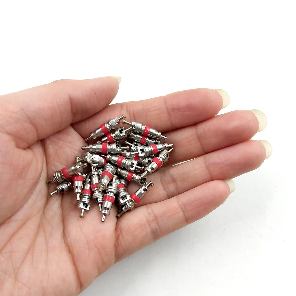 100Pcs Car Truck Zinc alloy Tire Tyre Valve Stem Core Part Replacement Tyre Zinc Alloy Valve Stem Core Part Valve core wrench