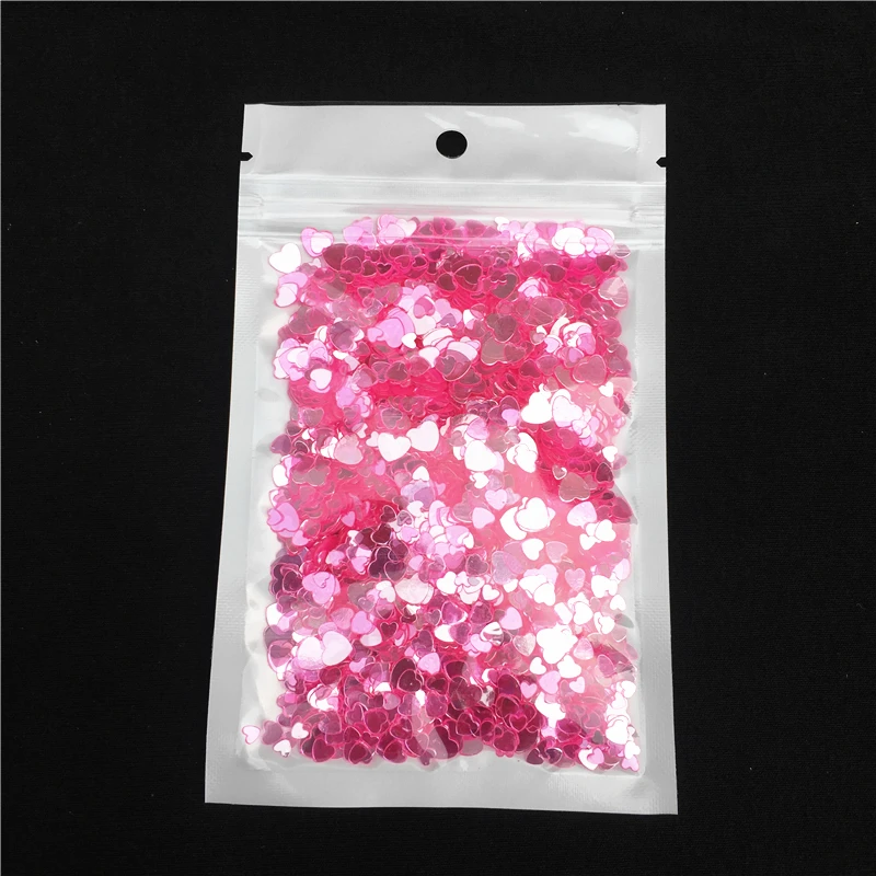 Rose Crystal 3mm 4mm 6mm Multi Size 3000pcs Love Heart Shape Loose Sequins Paillettes for Nails Art,wedding decoration confetti