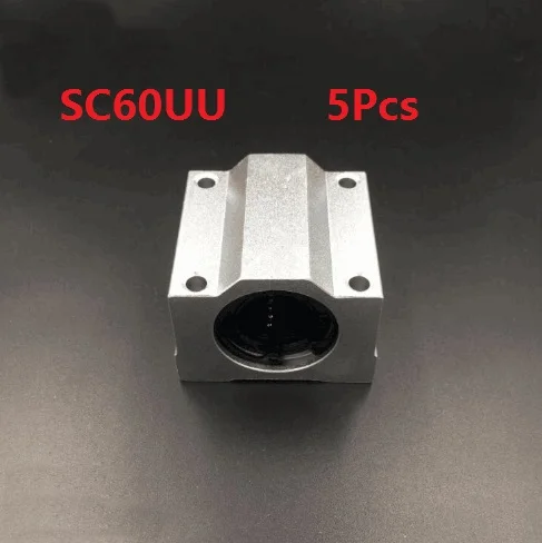 

5pcs/lot SC60UU SCS60UU 60mm Bearings linear case unit linear guide shaft linear bearing blocks for CNC router 3D printer parts