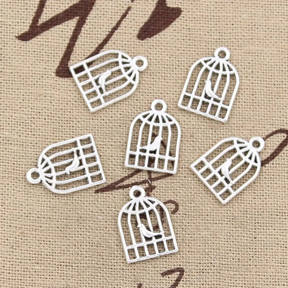 30pcs Charms Bird Birdcage 16x11mm Antique Making Pendant fit,Vintage Tibetan Silver color,DIY Handmade Jewelry