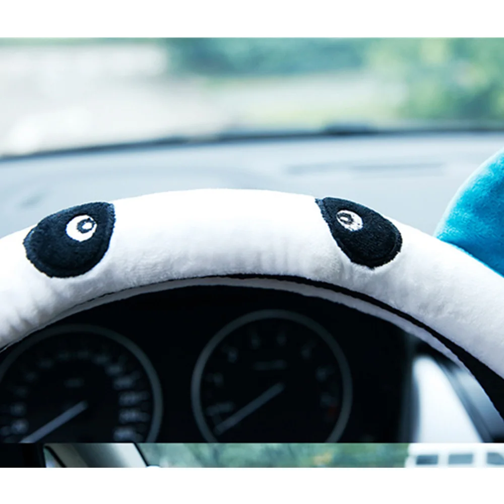 Currency 380mm Car Steering Wheel Cover Covered General Panda Steering Wheel Cover Plush