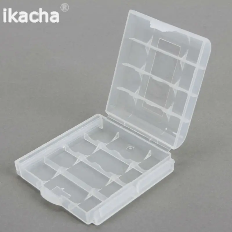 White Plastic Battery Storage Box Hard Plastic Case Cover Holder For AA AAA Batteries Transparent