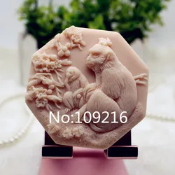 1pcs The Chinese Zodiac Monkey (zx349) Food Grade Silicone Handmade Soap Mold Crafts DIY Mould