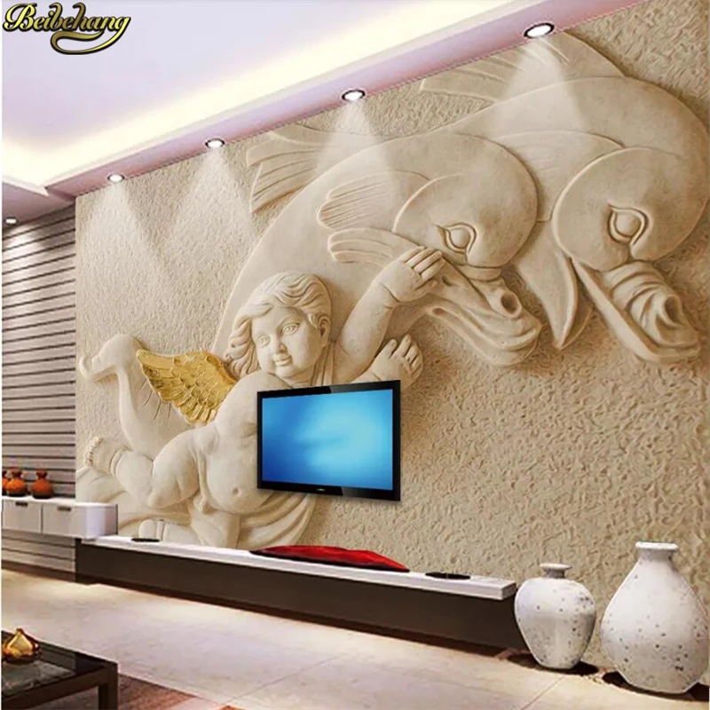 

beibehang custom Sandstone relief European character Mural Wallpaper Wall Painting Wallpaper For Living Room Sofa TV Background