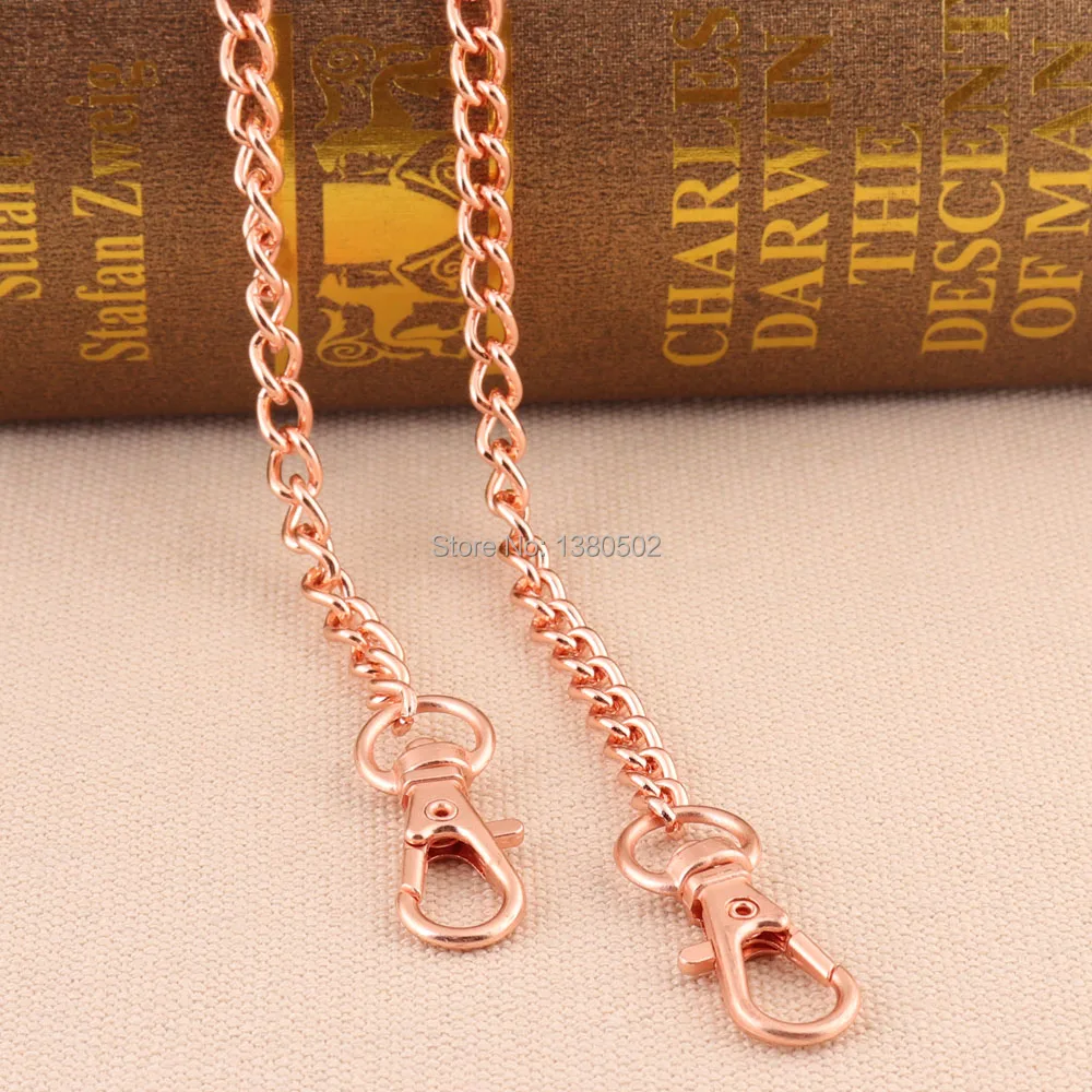 86cm length rose gold color chain link with snap hook charm for bag garment decoration