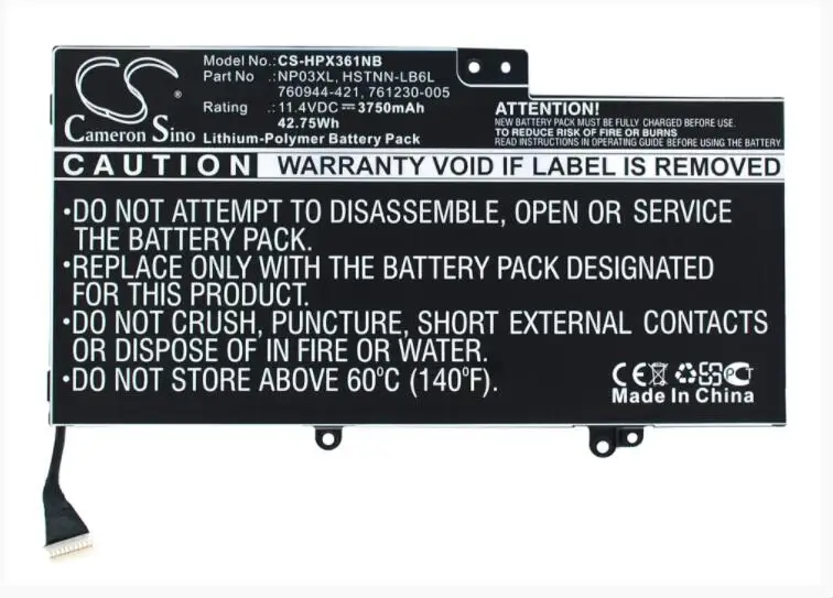 Cameron Sino 3750mAh battery for HP 15-U011DX Envy x360 Envy x360 Touchsmart Pavilion X360 Pavilion X360 13-A010DX