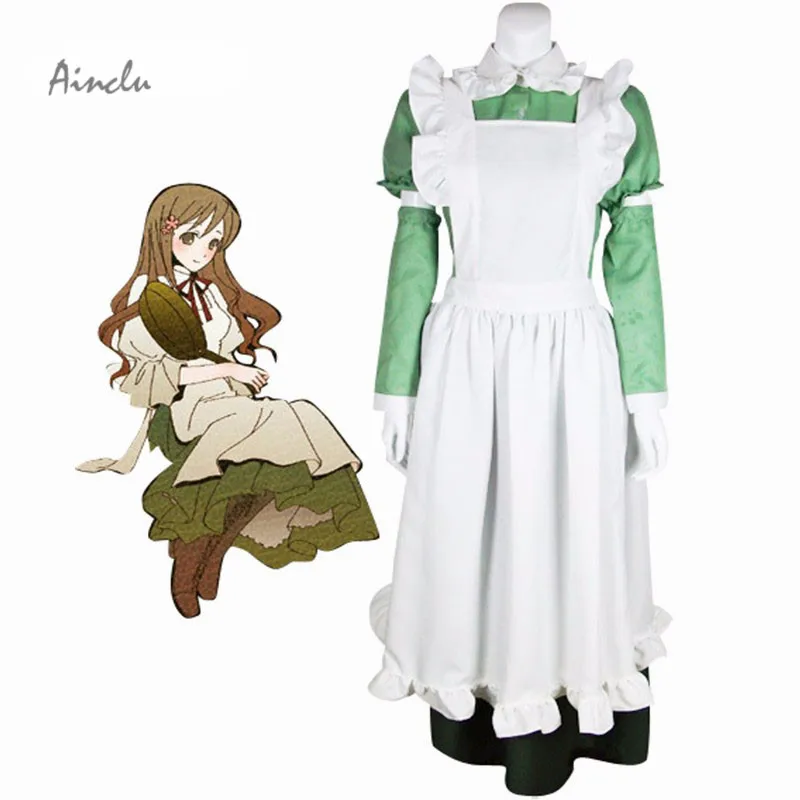 

Ainclu Free Shipping Anime Product Axis Powers Hetalia Italy Maid Halloween Cosplay Costume Military Uniform Female Closing