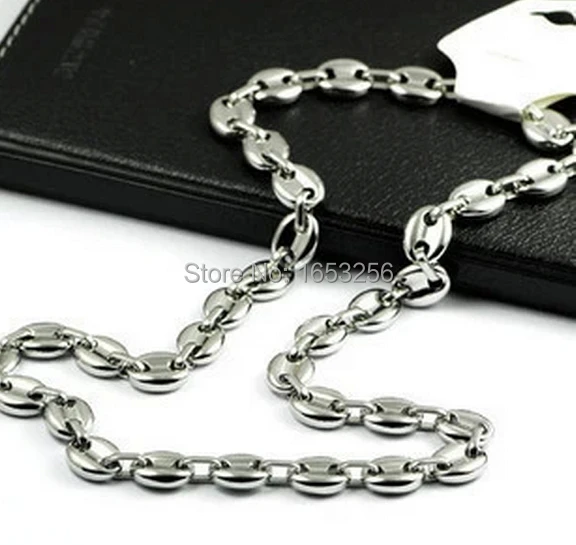 Stainless Steel  coffee beans design  Link Chains Necklaces For Men Women High Quality Jewelry