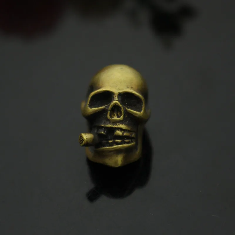 

1 шт. латунный курительный череп нож бусины шнурок кулон Паракорд Выживание браслет зонтик веревка DIY декоративные аксессуары