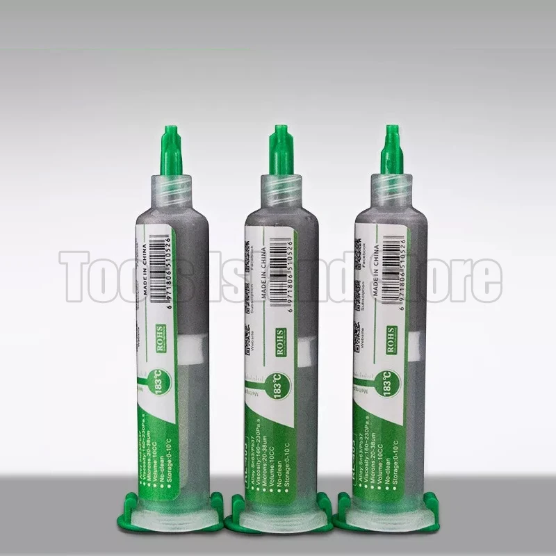 10Pcs RL-403 Solder Paste Flux Circuit Board Repair Syringe 10CC Sn63/Pb37 20-38um no-clean Leaded Soldering Paste