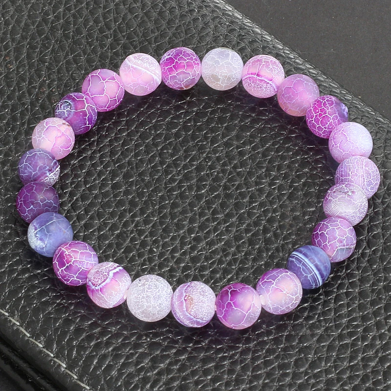 Buddha Prayer Jewelry Classic Natural Stone Purple Weathering Bracelets for Women Men Round Bead Bracelet Chakra Pulseras Hombre