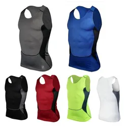 Chemises de sport respirantes à séchage rapide pour hommes, couche de base de fitness, compression supérieure, fibre