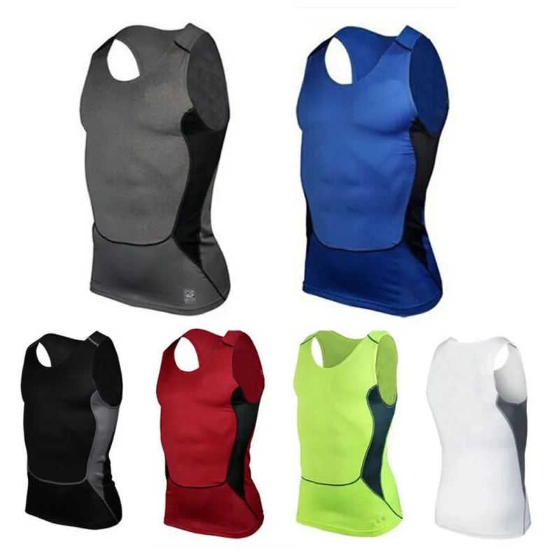 Men's Quick Dry Fitness Base Layer Top Compression Sleeveless Breathable Shirts Sport Vest