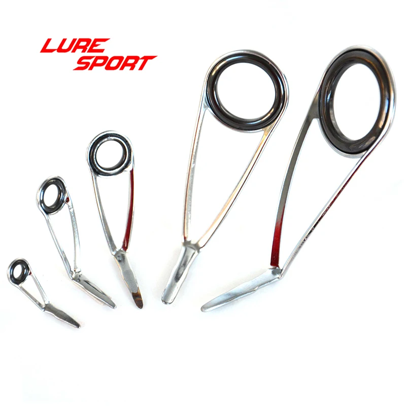 LureSport KLH KL-M KL-L دليل 10 قطعة الفضة مات رمادي إطار فولاذي حلقة سوداء قضيب بناء مكون إصلاح ملحق ذاتي الصنع