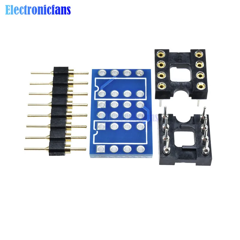 Dual DIP8 to DIP8 Mono Opamp PCB+Pin+Socket For NE5532 OPA2132 OPA627 TL072 P07