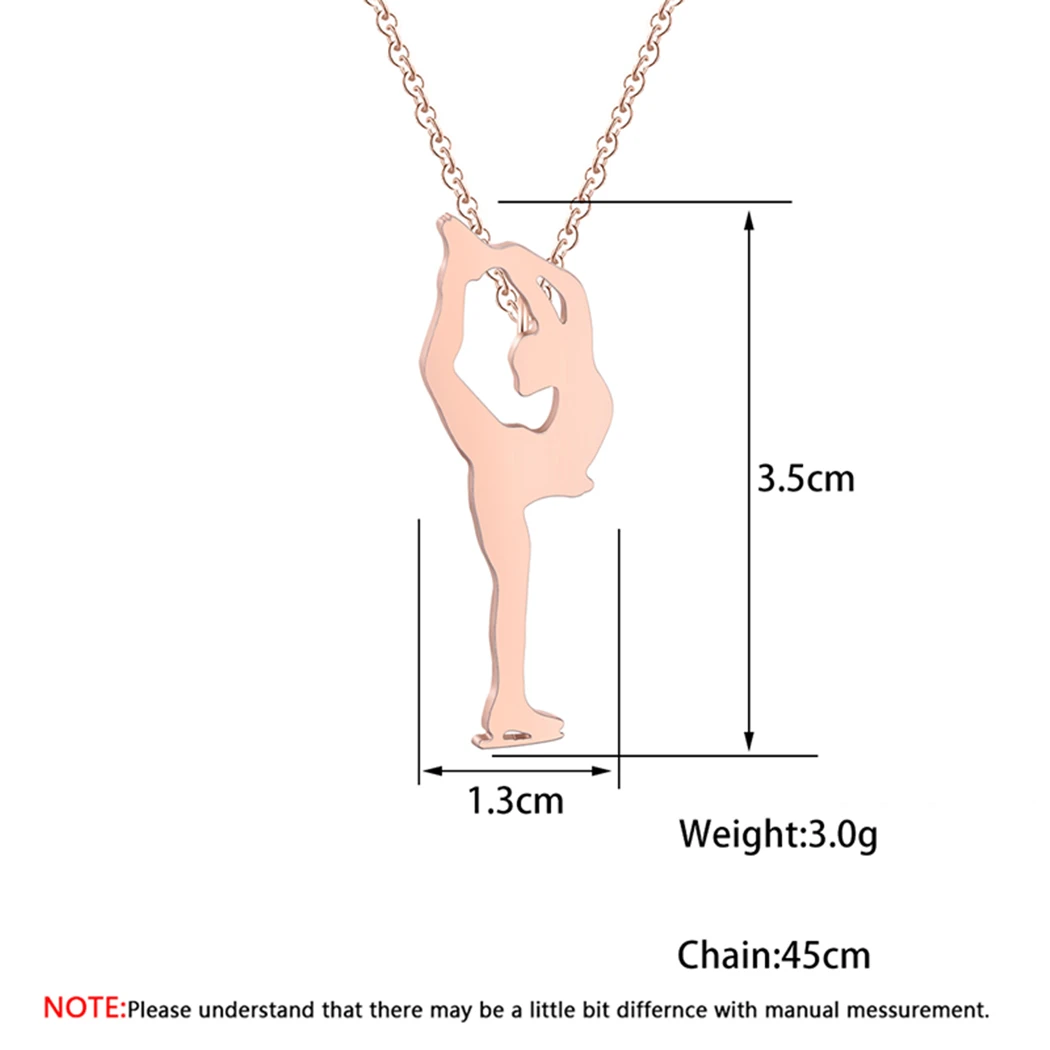 Cxwind Ice Skating Woman Pendant Necklace for Women Simple Female Figure Shape Chain Necklaces Collier 2025 Jewelry Wholesale