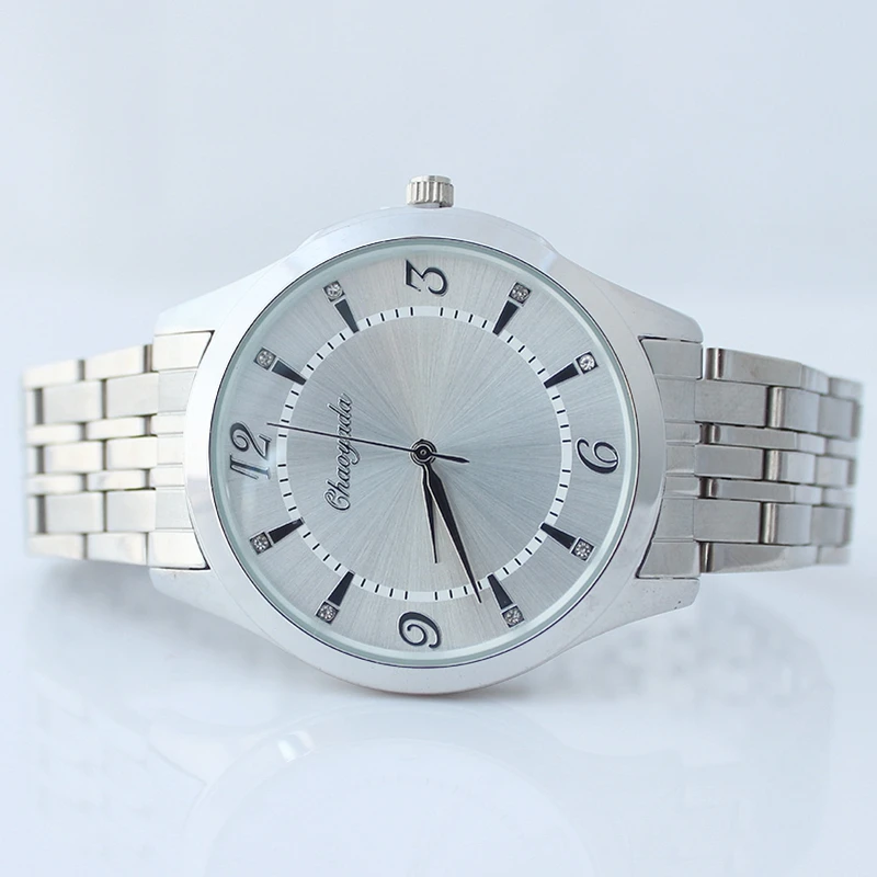 Часы CYD chaoyada Мужские кварцевые, брендовые модные повседневные деловые, полностью стальные, для влюбленных, с датой, водонепроницаемые, 30 м, Z43