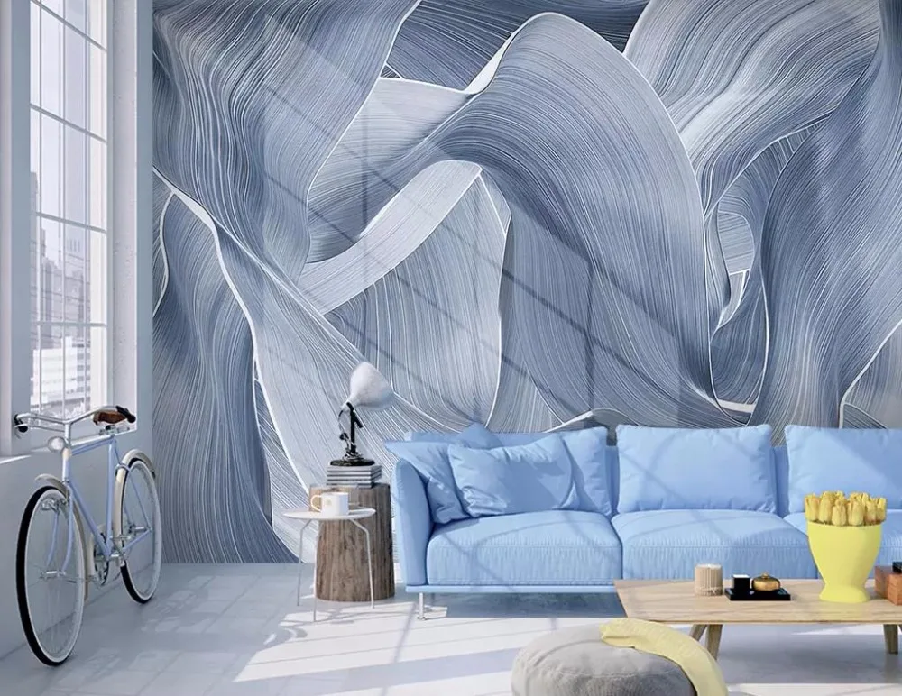 

3D Wallpaper Murals Modern Abstract Wallpapers For Living Room Simple Hand Painted line Wall Papers Home Decor