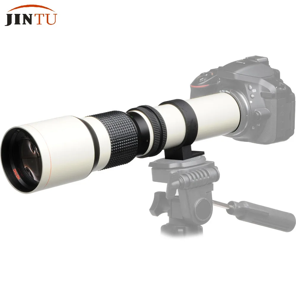 JINTU White Super 500mm f/8.0 f8 Telephoto Lens + T-Mount for NIKON D3200 D3300 D3400 D5200 D5300 D5500 D5600 D7100 D7200 Camera