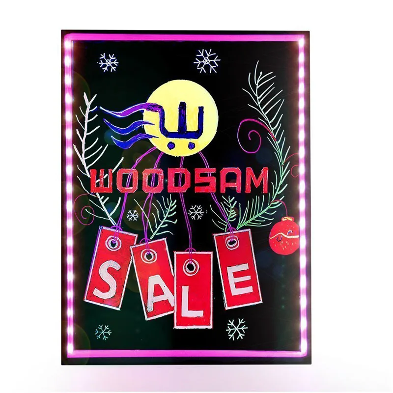 12"x16" Flashing Illuminated Erasable Neon LED Writing Board Menu Sign without Support YLW004