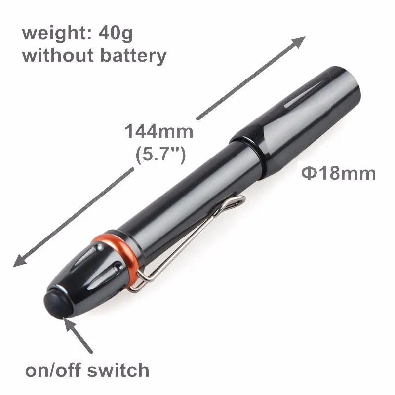 TopCom 365nM 395nM LED UV Penlight 3W Ultra Violet Pen Flashlight Portable Ultraviolet Pen Light With Clip For Money Detect