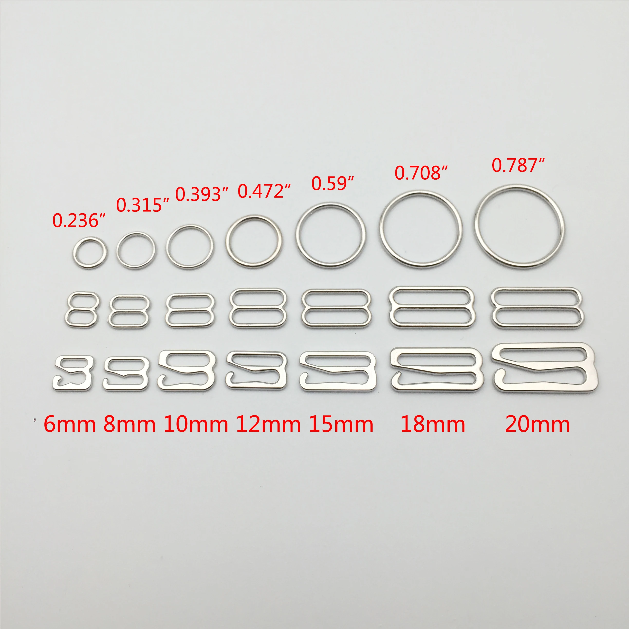 100 pcs/lot Silver/Gold/Rose Gold bra o-rings sliders hooks lingerie adjuster underwear accessories