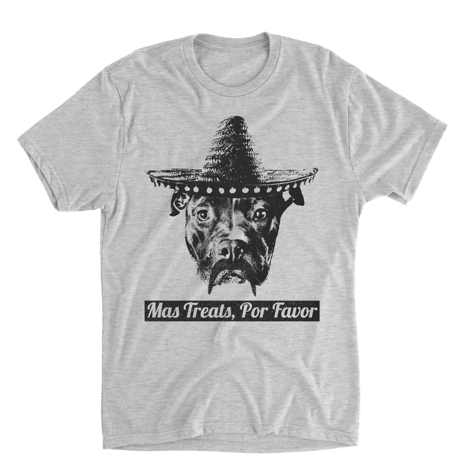 2019 Newest Fashion Mas Treats Por Favor Funny Men's Pitbull Shirt Dog Lover Tee Humor Mexican O-Neck T Shirt