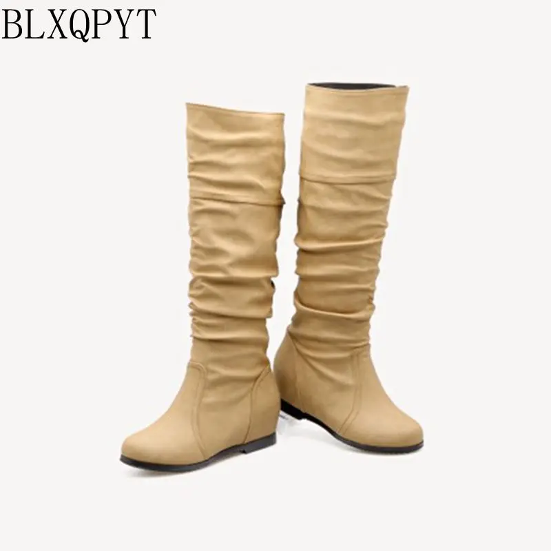 BLXQPYT New Plus Botas Mujer Plus Big&Small Size 28-52 shoes Woman Boots Winter Spring Autumn Increasing Comfortable Casual Y-25