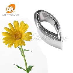 3pcs/set Daisy Petal & Leaf Stainless Steel Cookie Cutter Fondant Cutter Cake Mold Cake Tools Cupcake Decorations Dough Cutter