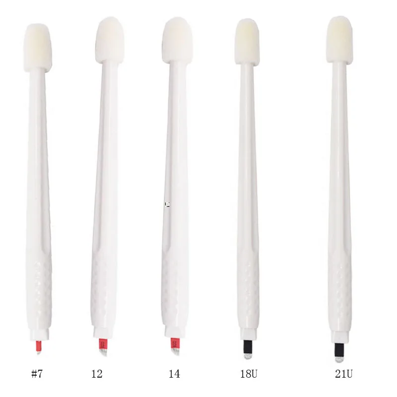 

Eyebrow Microblading Disposable Pen Eyebrow Tattoo Manual Pen Microblading Supplies Permanent Makeup 12 Slant Needles Blades Di