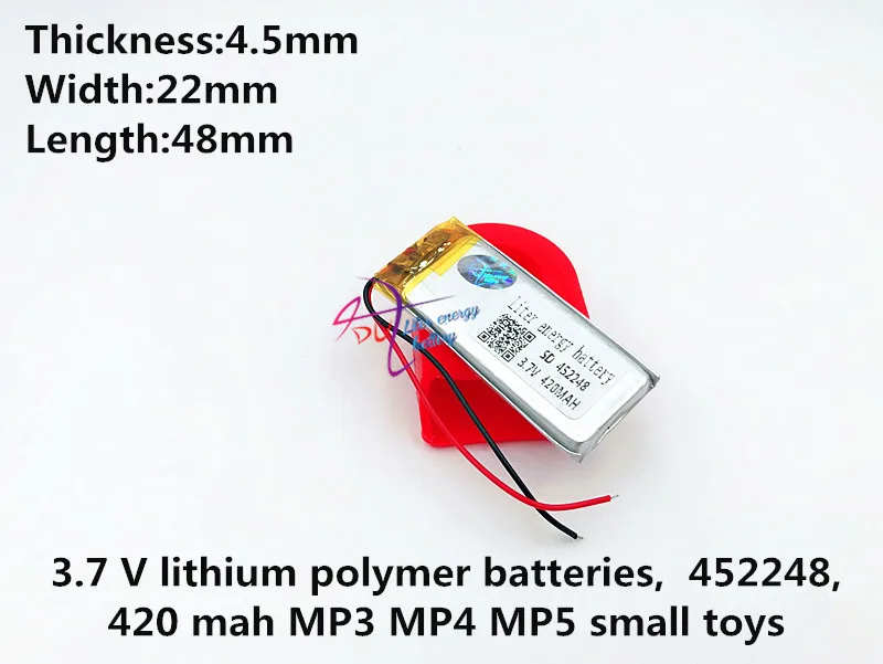 SD452248 แบตเตอรี่ลิเธียมโพลิเมอร์แบตเตอรี่ 452248 420 mAh 3.7 v lipo แบตเตอรี่