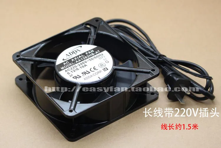 

ADDA AA1282HB-AT AC 220-230V 50/60Hz 0.12/0.10A 120x120x38mm Server Cooling Fan