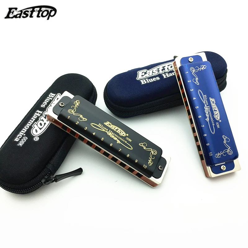 Easttop 10 Holes Harmonica Diatonic Blues Harp Paddy Key of Low F Mouth Ogan woodwind Music Instrument Wholesale