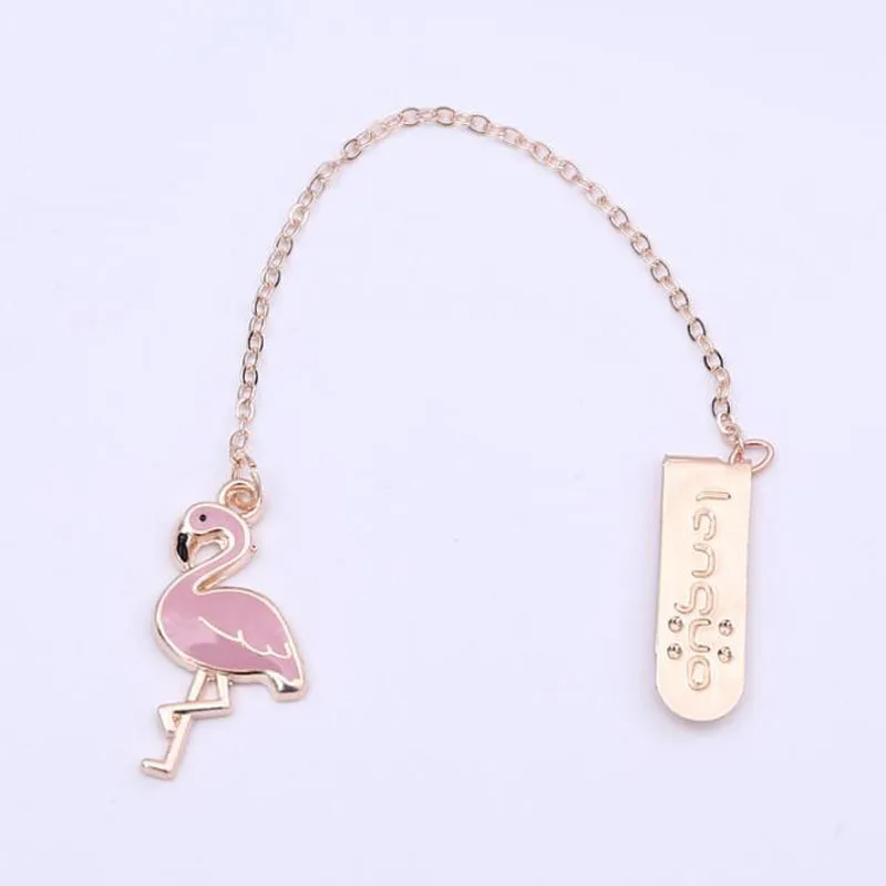 Kawaii Flamingo Pendant Bookmark Cute DIY Accessories Book Tag Paper Clip Student Office School Supplies Korean Stationery