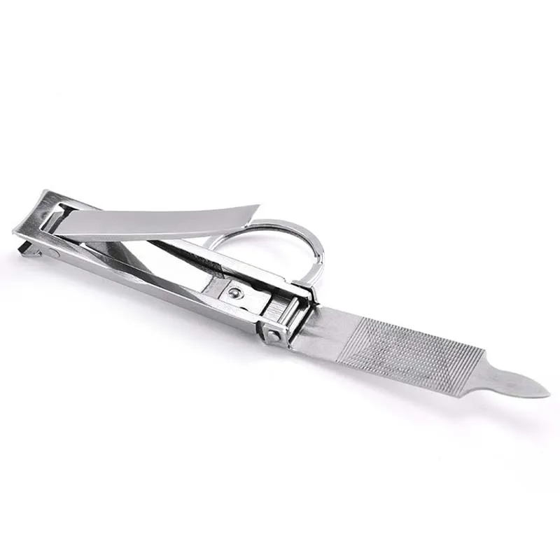 5 IN 1 Stainless Steel Ultra-thin Foldable Hand Toe Nail Clippers Cutter Trimmer Manicure Scissors With Free Nail File With Ring