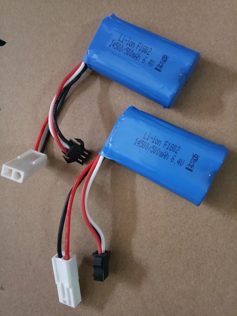 2PCS 6.4V 500mAh 14500 Batteria agli ioni di litio per WLTOYS 18401/02 4 unità Arrampicata ad alta velocità Offroad racing XQWR14 HBX 2098B RC Car