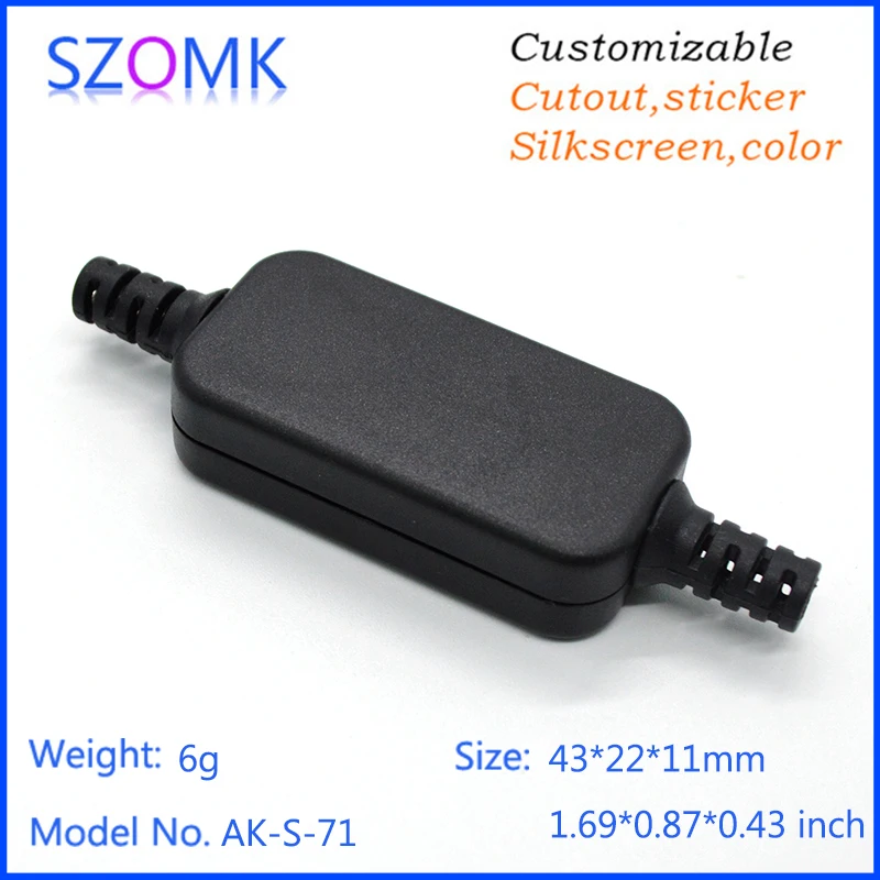 Hot selling abs Plastic enclosure electronics box (2Pcs) 43*22*11mm szomk diy plastic housing instrument enclosure plastic case